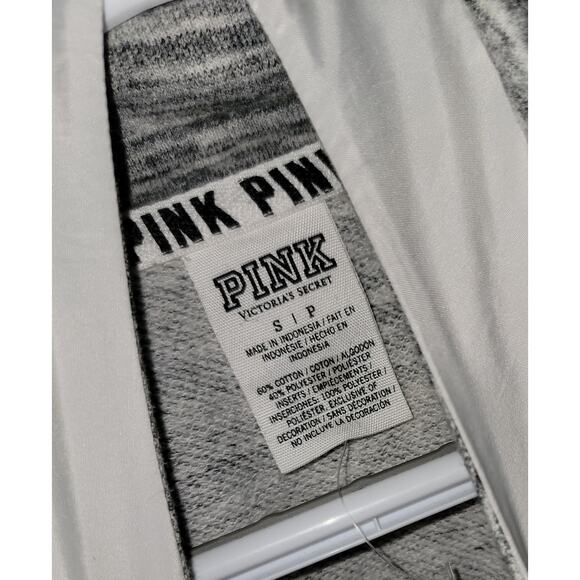 Women's Victoria Secret Pullover Zip Hoodie White/Gray Size Small Petite - Picture 5 of 5